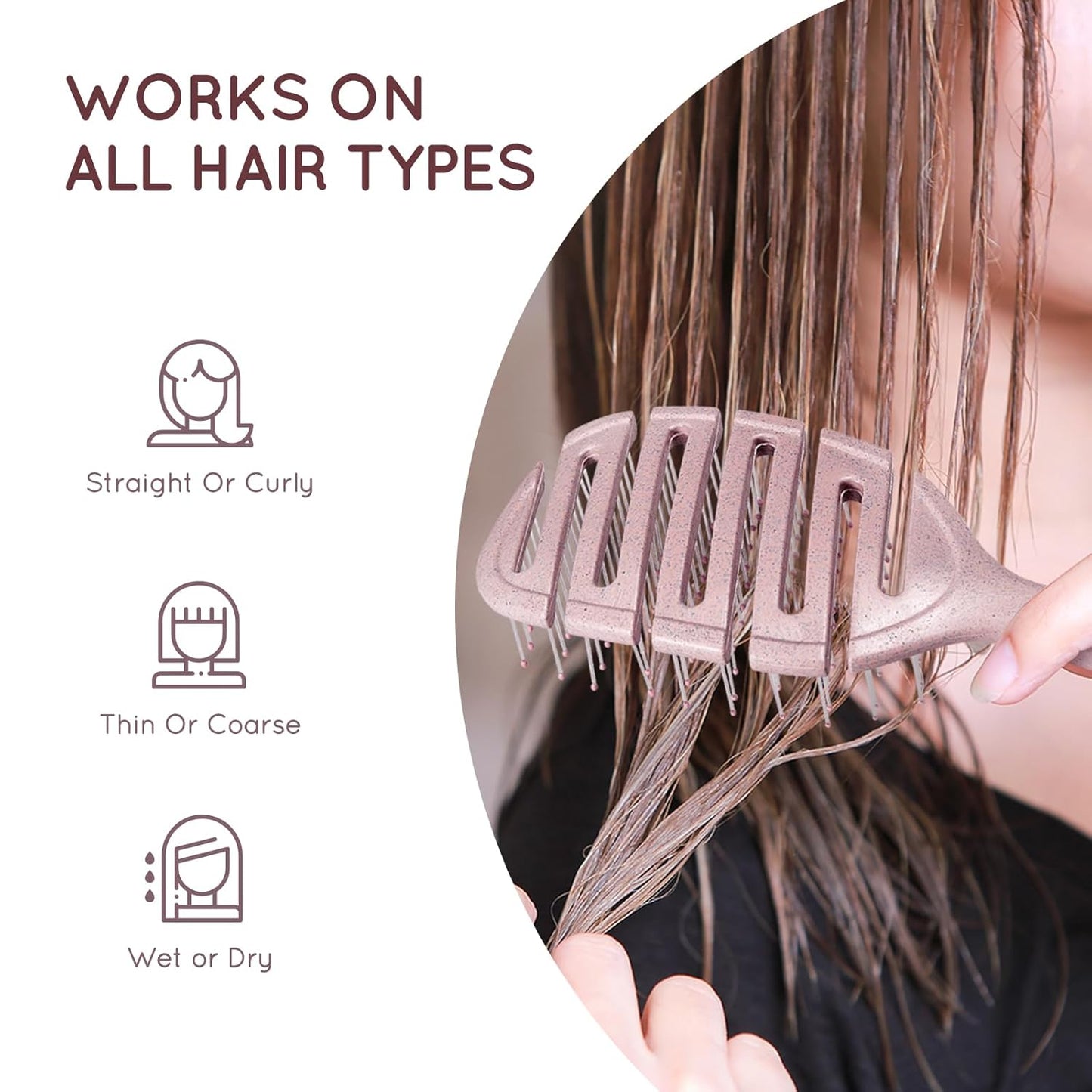 Detangler Hairbrush, Vented Detangling Brush for Straight, Wavy,Curly and Fine Hair, Dry and Wet, Quick Smoothing for Women and Men, Eco-Friendly & Sustainable Material (Green)