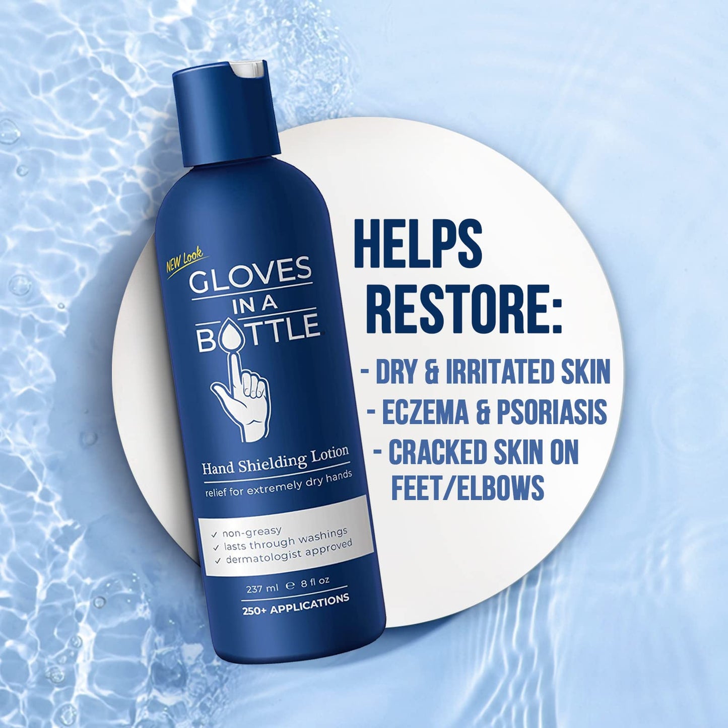 Gloves In A Bottle Shielding Lotion – Long-Lasting Barrier Moisturizer for Dry, Cracked Hands & Sensitive Skin | Non-Greasy, Fragrance Free Lotion | Safe for Men, Women & Babies 6 Months+ | 8 oz