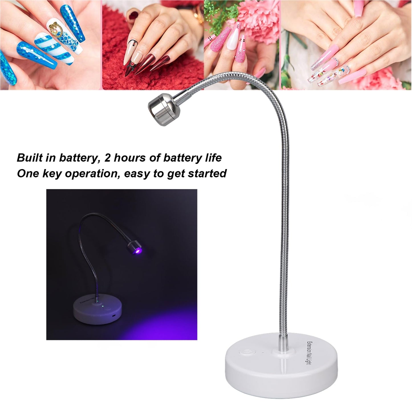 LED Light, 3W USB Input Flash Cure Light for Nails, Nail Dryer Nail Extension Gel Curing Lamp for Outdoor Stall Gel Nail Curing