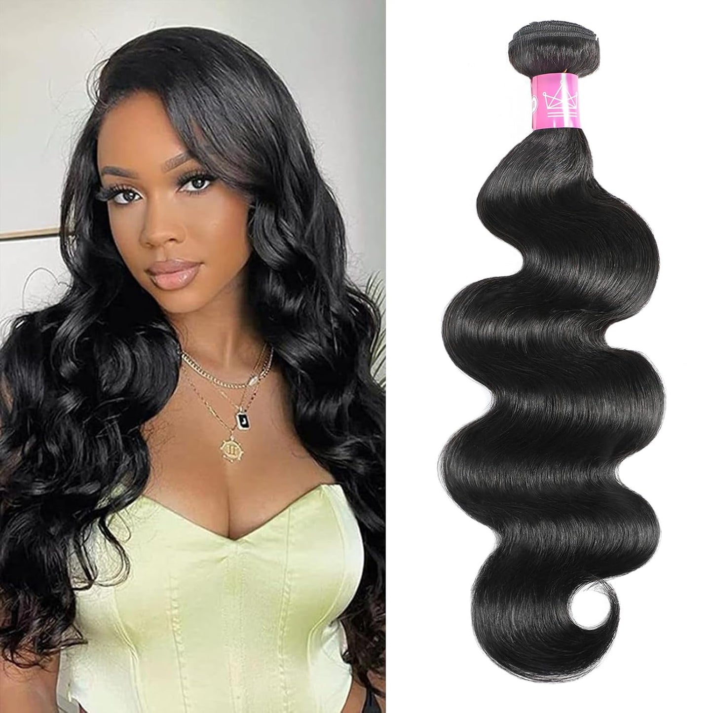 12A Human Hair Bundles - 22 Inch Body Wave Extensions | 100% Unprocessed Real Human Hair in Natural Color
