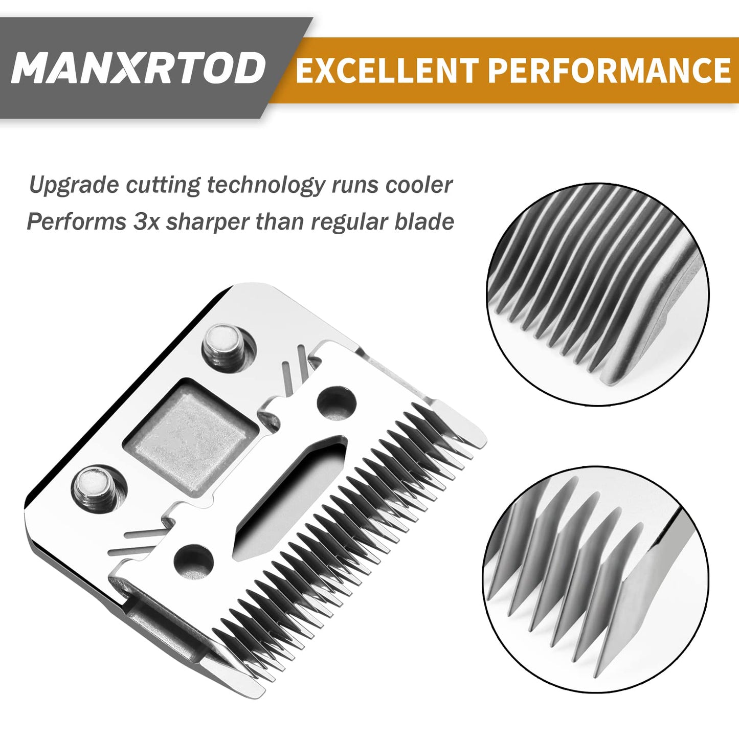 Manxrtod FX801R Replacement Blades Compatible with FX870/FXF880/FX810/FX825/FX673N Clippers, DLC Replacement Taper Blades for FX Clipper Blades, Silver