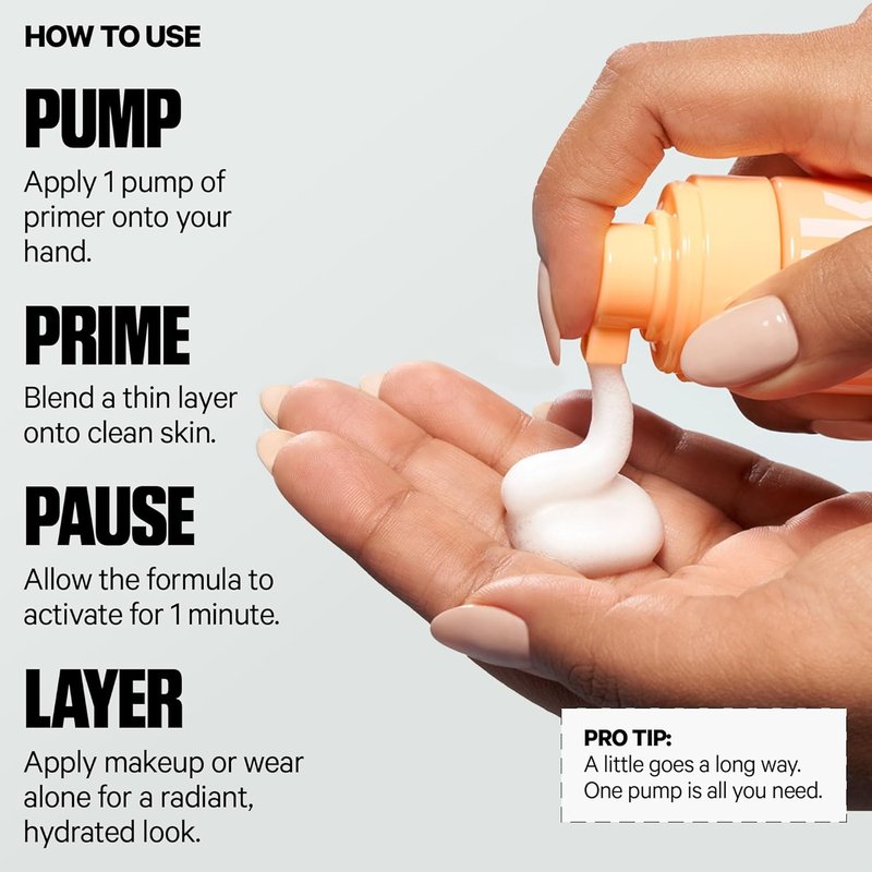 Milk Makeup Cloud Glow Foam Primer - Brightening Face Primer for Long-Lasting Makeup | Hydrating, Lightweight, Silicone-Free, 0.91 oz