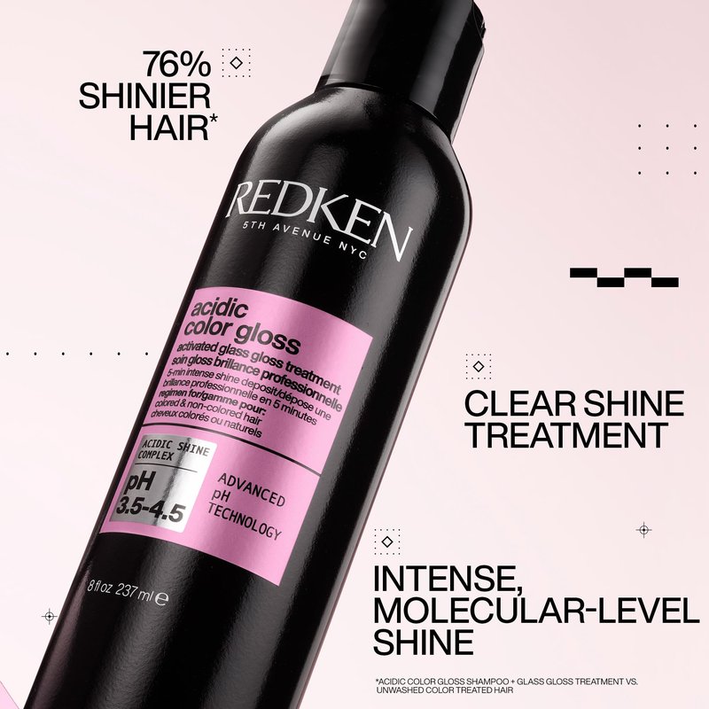 Redken Acidic Color Gloss Sulfate-Free Shampoo, Conditioner, and Glossing Treatment Set For Color-Treated Hair - Preserves Vibrancy and Extends Shine With Citric Acid & Apricot Oil