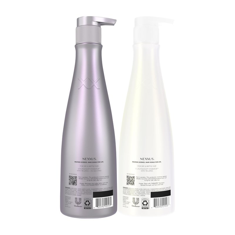 Nexxus Shampoo and Conditioner Therappe & Humectress 2 Count for Dry Hair Care With Proteinfusion Blend for 24-hour Moisture 13.5 oz