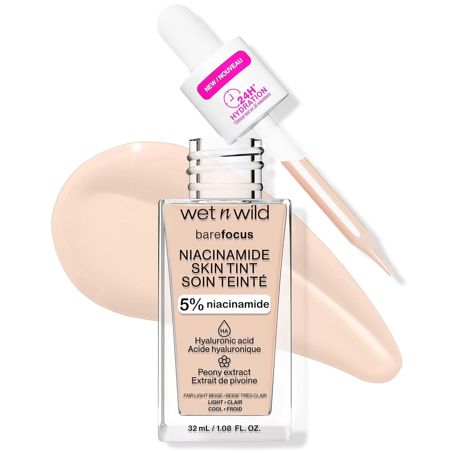Bare Focus Skin Tint - 5% Niacinamide for Sheer Coverage | Natural Radiant Finish, Fair Light Beige