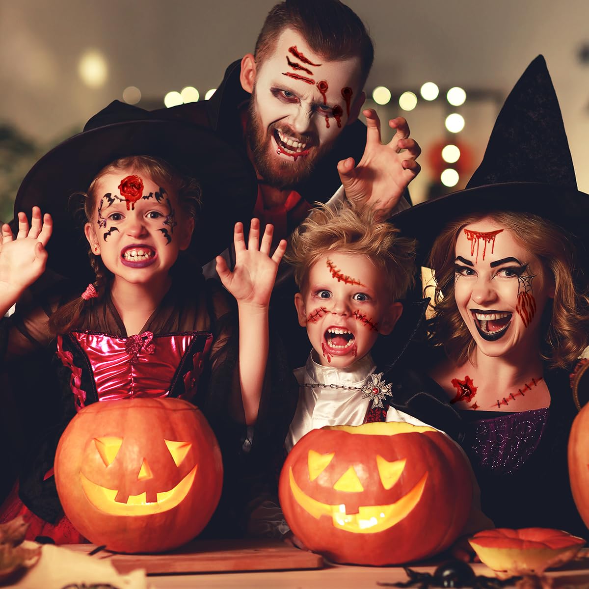 20 Sheets Body Face Fake Scar Halloween Makeup Kit, Halloween Temporary Tattoos Stickers for Kids Women Men, Party Favors Decorations Supplies, Gifts Goodie Bag Fillers