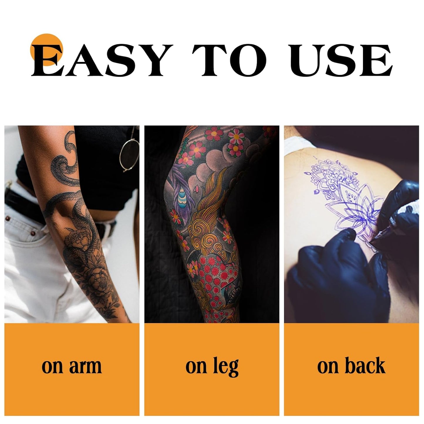 3MM Tattoo Fake Skin - 510Pcs Practice Skin with 10 Ink Cups & 500 Medium Caps