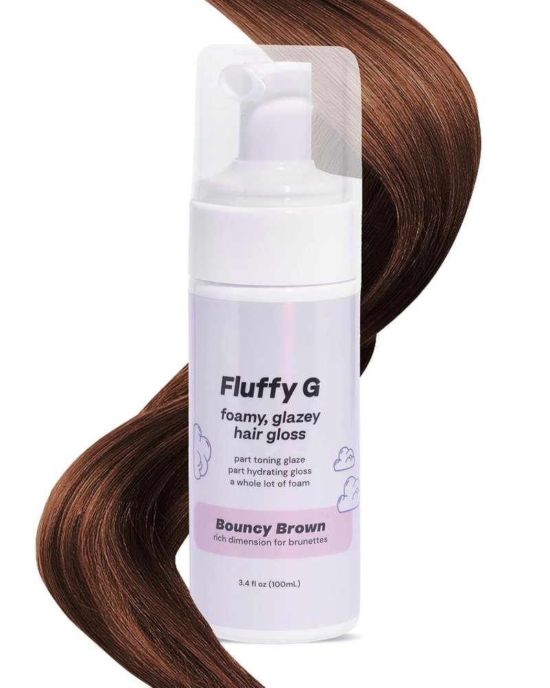 Hally Hair Fluffy G Hair Gloss - Brown Color Glaze for High Shine, Vibrant & Fuller-Looking Hair | 3.4 fl oz