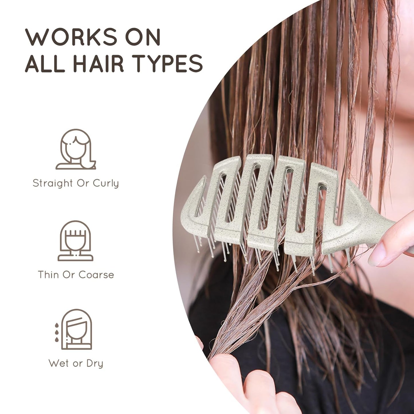 Detangler Hairbrush, Vented Detangling Brush for Straight, Wavy,Curly and Fine Hair, Dry and Wet, Quick Smoothing for Women and Men, Eco-Friendly & Sustainable Material (Green)
