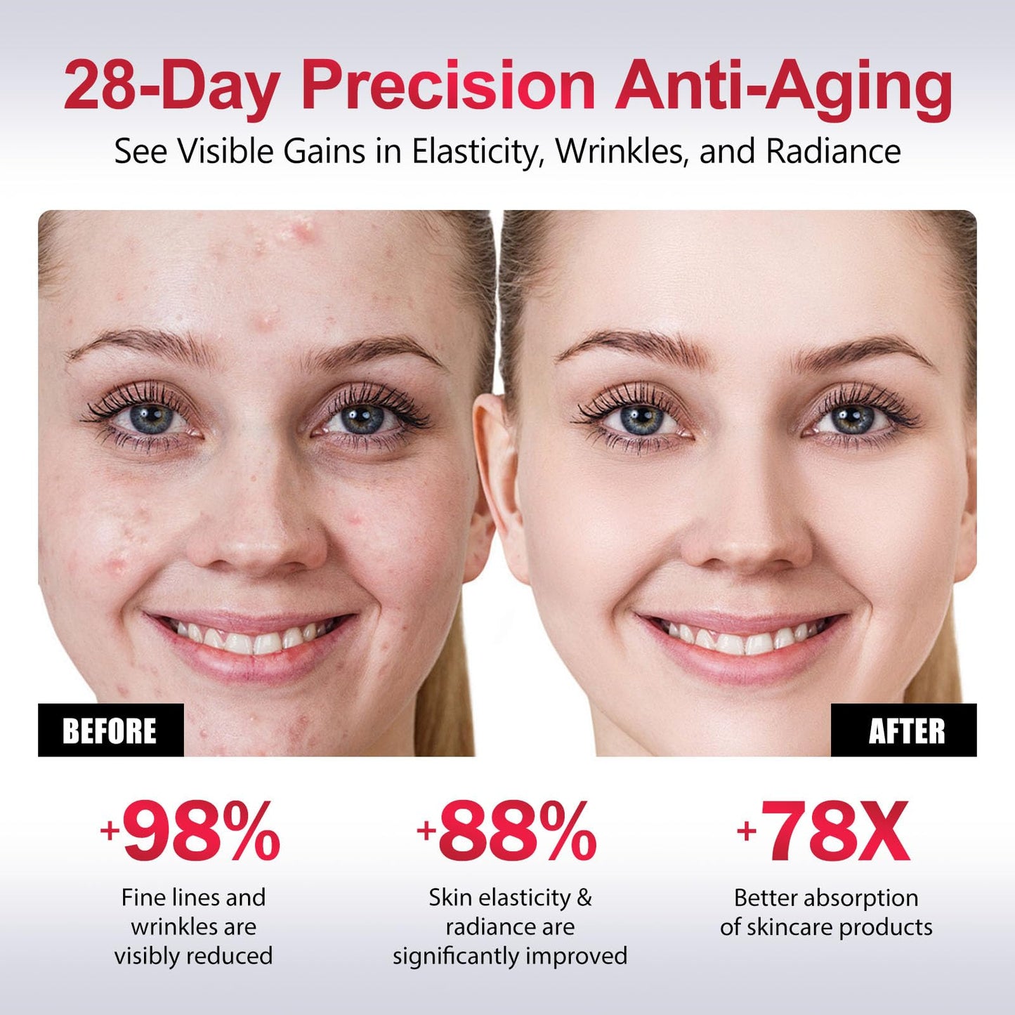 2-in-1 Red Light Microcurrent Facial Device | Enhances Lifting & Firming Capabilities | Reduces Wrinkles and Puffiness | Smart Photon Micro-Current Device, Model:EP-300