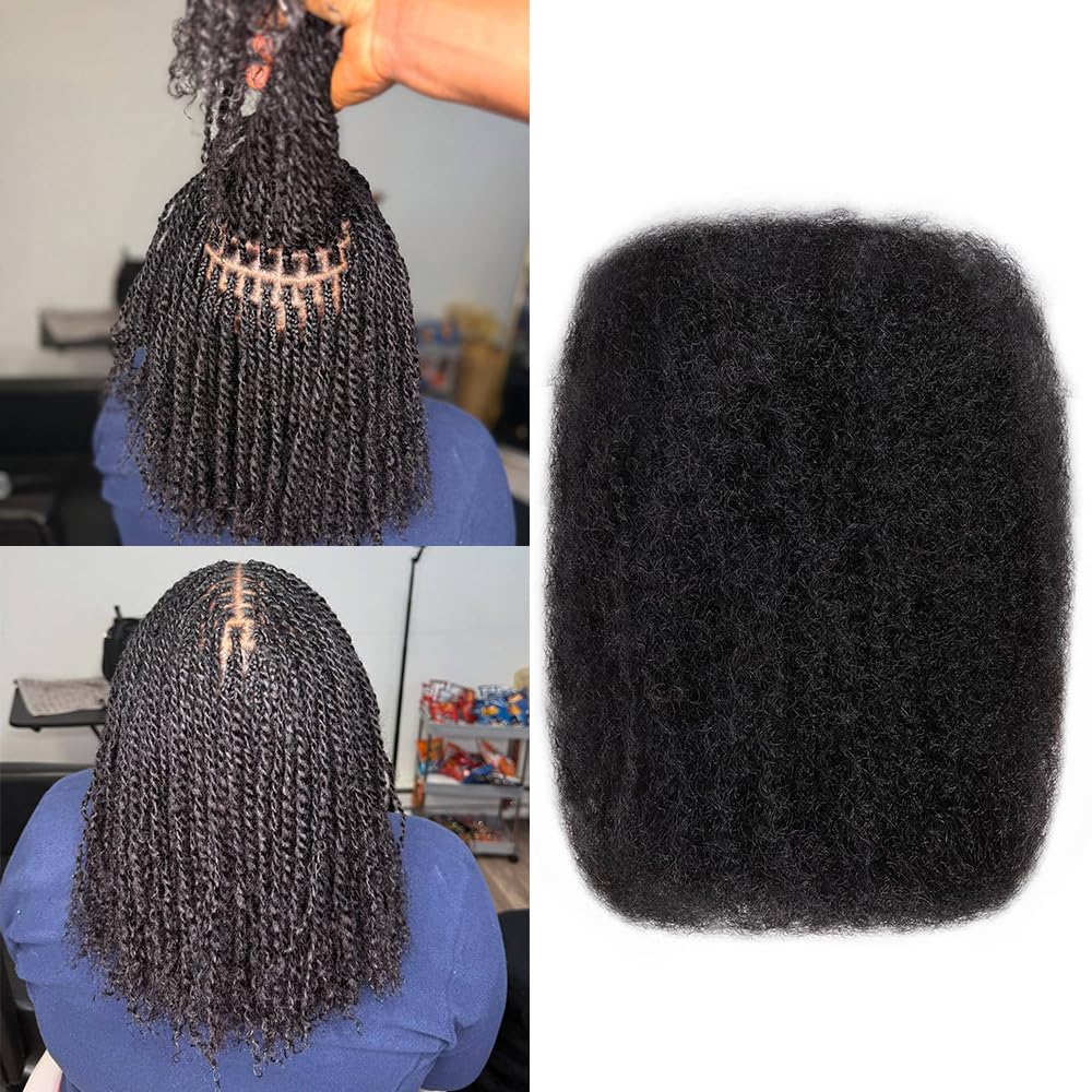 Ssawhair Afro Kinkys Bulk Human Hair For Dreadlock Extensions Repair Locs Mini Twist Braiding Hair Afro Kinky Curly Human Hair For Locs Extensions 14 Inch 50g