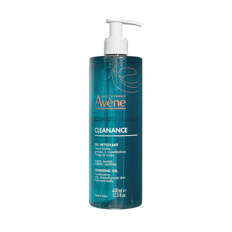 brand Avène Cleanance Cleansing Gel Soap Free Cleanser for Acne Prone, Oily, Face & Body, 13.5 Oz