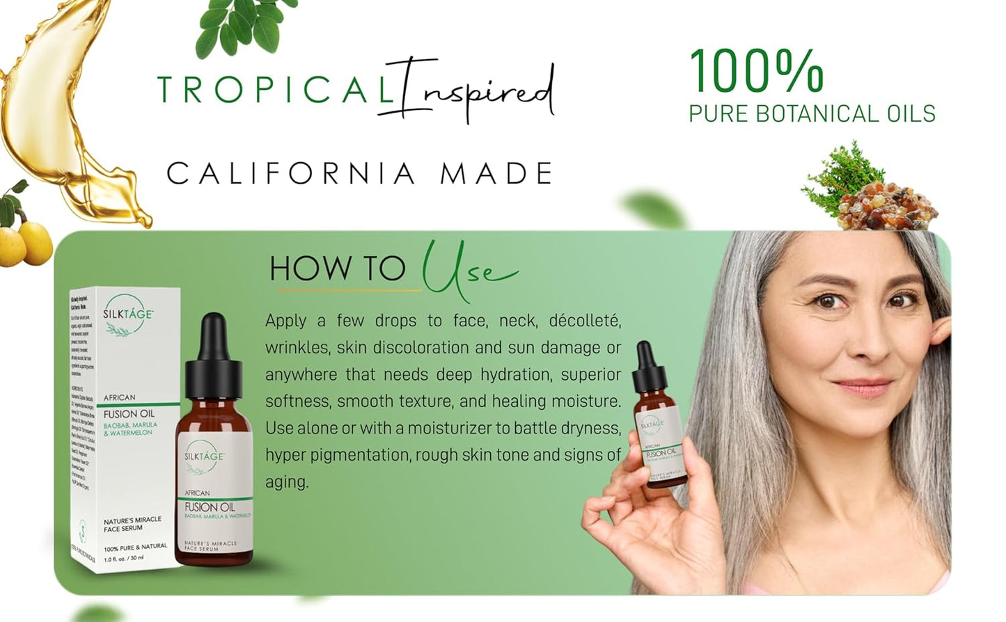 African Fusion Oil - Nourishing Face Serum with Marula, Baobab & Moringa | 1 Fl Oz