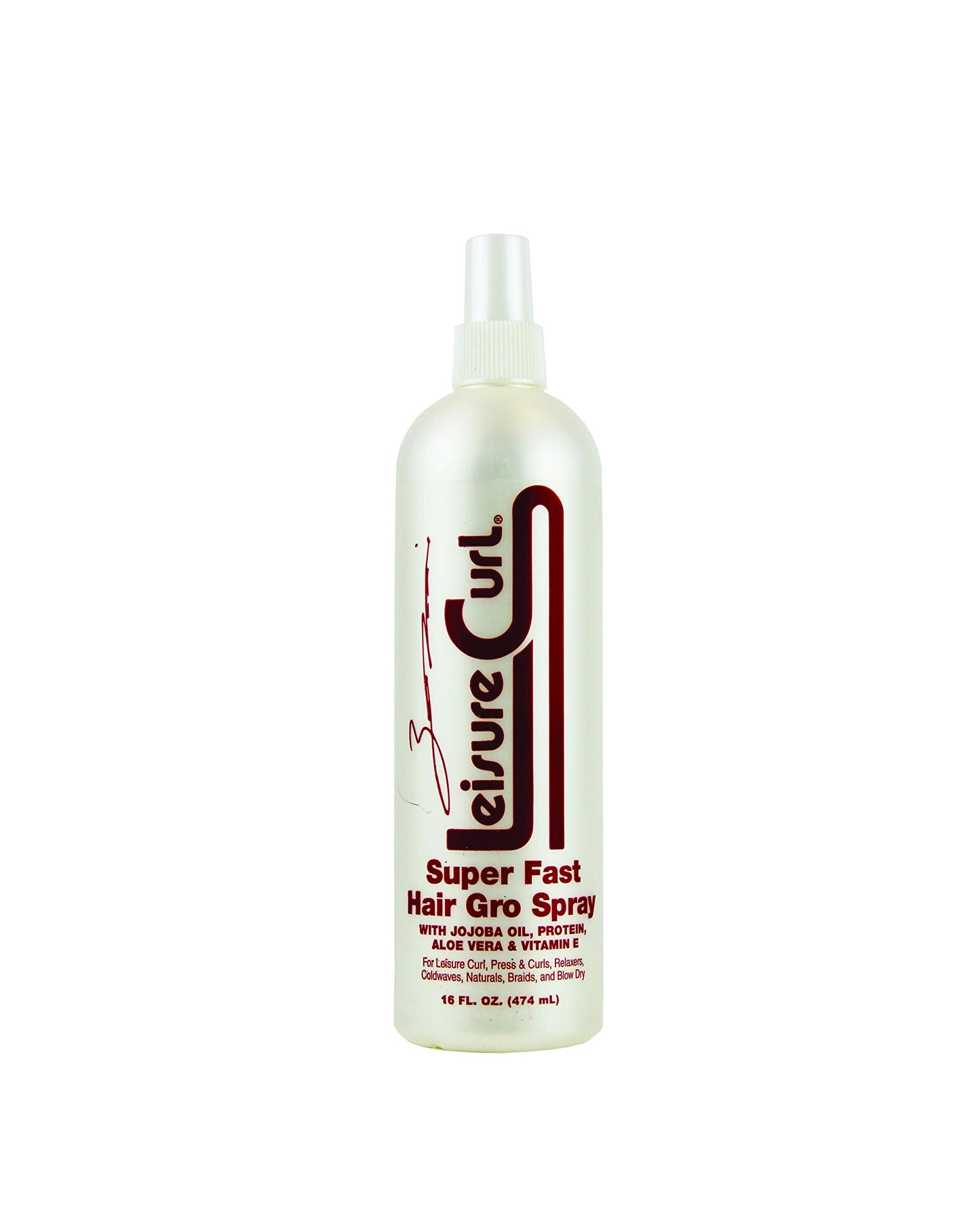 Leisure Curl Super Fast Hair Gro 16 fl oz, Leave-In Spray With Jojoba Oil, Aloe Vera & Vitamin E for Anti-Breakage Natural Healing | Good for All Hair Types Men Women 178R