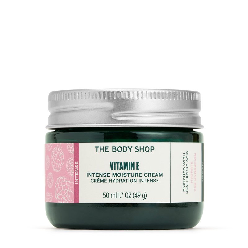 The Body Shop Vitamin E Intense Moisture Cream | 72hr Face Moisturizer with Hyaluronic Acid | Whipped Face Cream for Softer Smoother Skin, Vegan, 1.7 oz