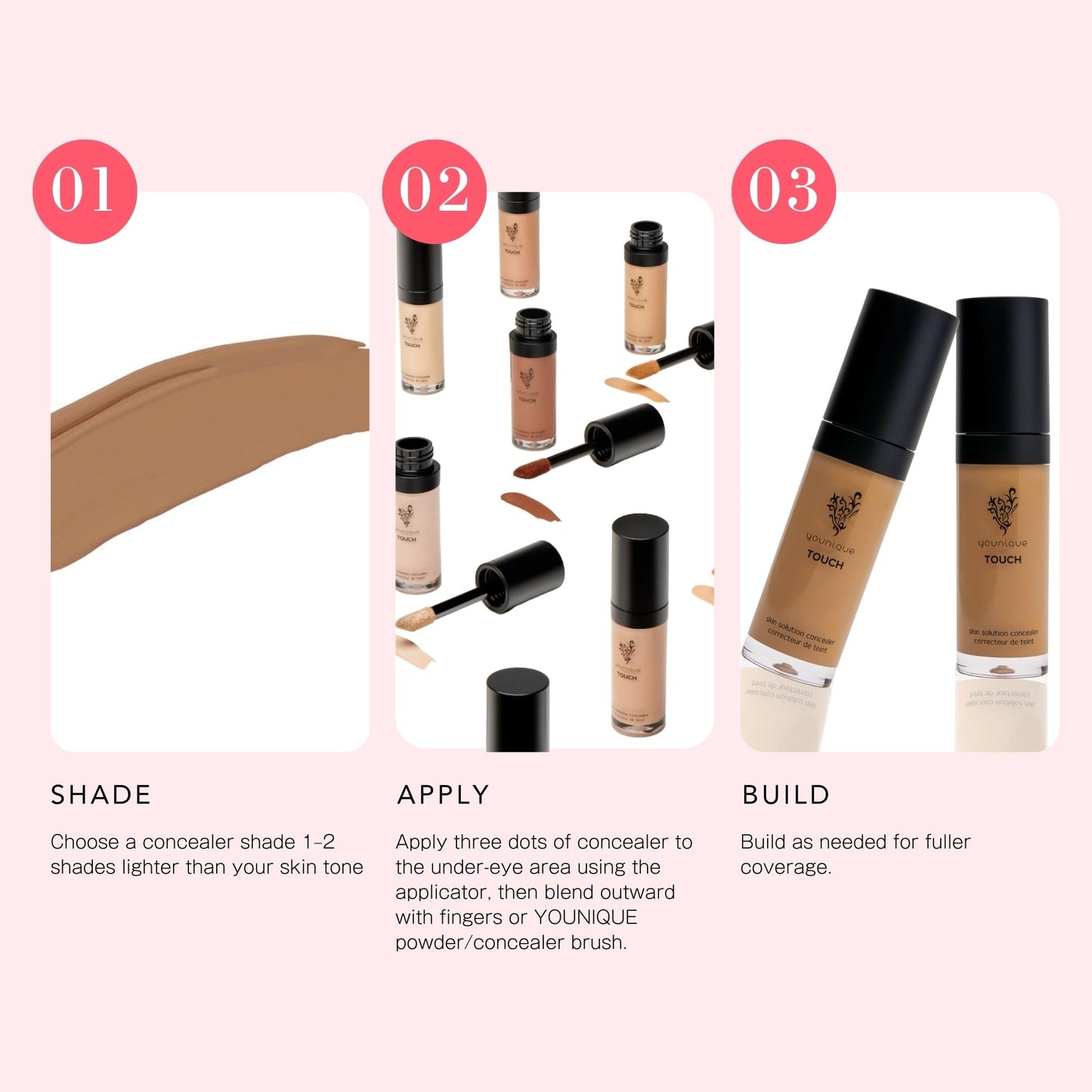 YOUNIQUE TOUCH Skin Solution Concealer | Chiffon | Full-Coverage & Long-Lasting Wear | Nourishing Formula with Caffeine, Vitamin E & Hyaluronic Acid | Seamless Matte Finish