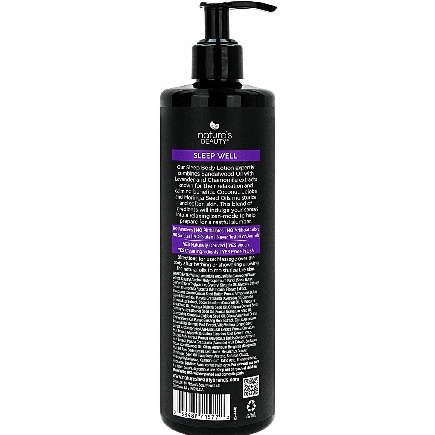 Nature's Beauty Lavender Chamomile Sleep Body Wash - Gentle Cleanser for All Skin Types - 16 Fl Oz