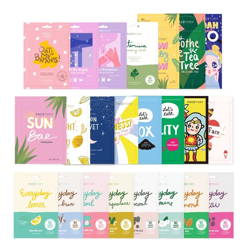K Beauty Face Mask Set - 23 Premium Korean Sheet Masks for All Skin Types | Natural, Sulfate-Free, Paraben-Free (23 pcs)