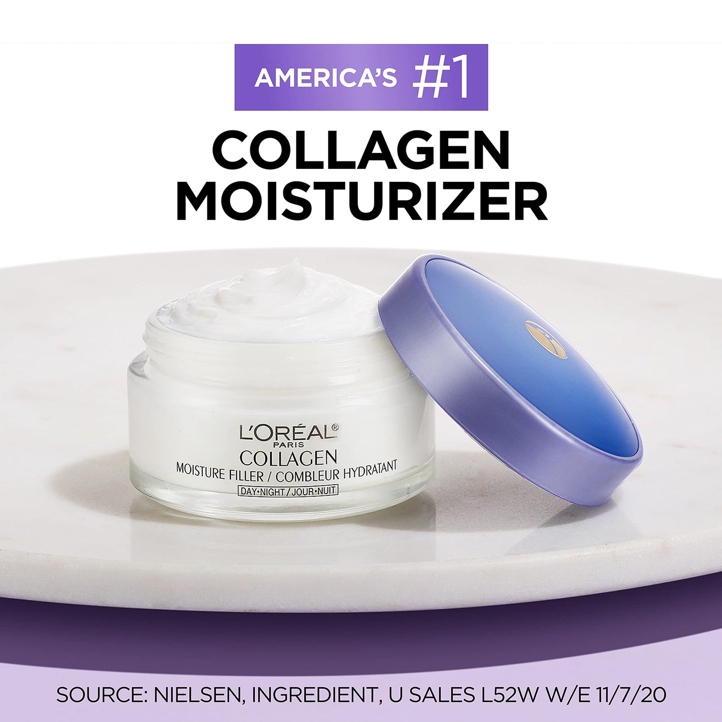 L'Oreal Paris Collagen Face Moisturizer Day and Night Cream, 1.7 oz + Dermo-Expertise Eye Defense Eye Cream, 0.5 oz