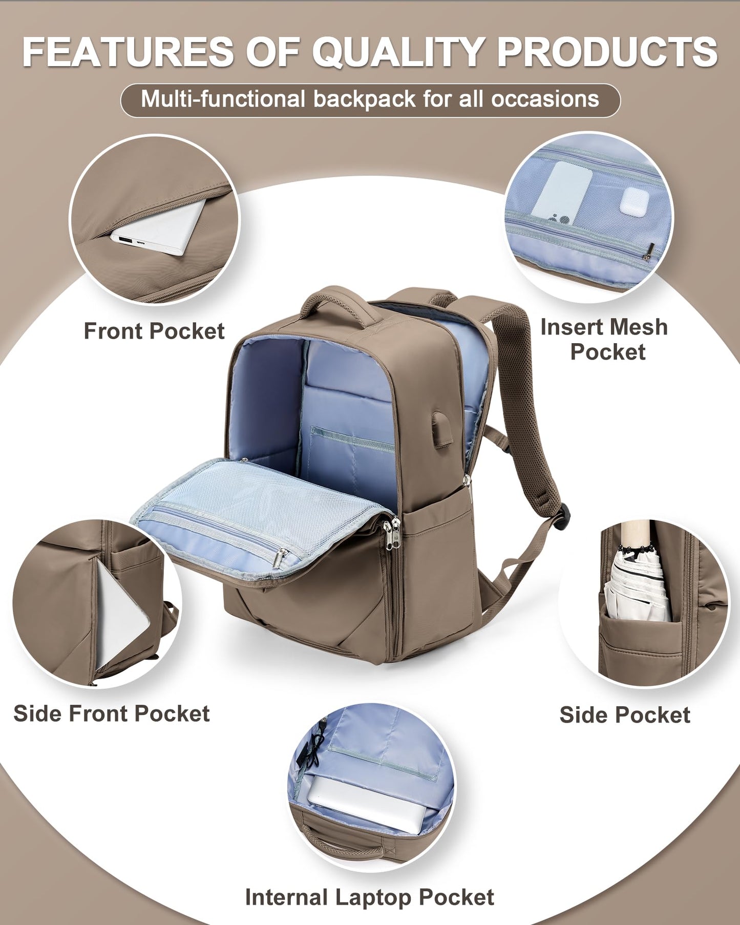 CADOLIM Large Travel Backpack Carry On Flight Approved Carry On Backpack For Women Airplanes Backpack For Travel Backpacks