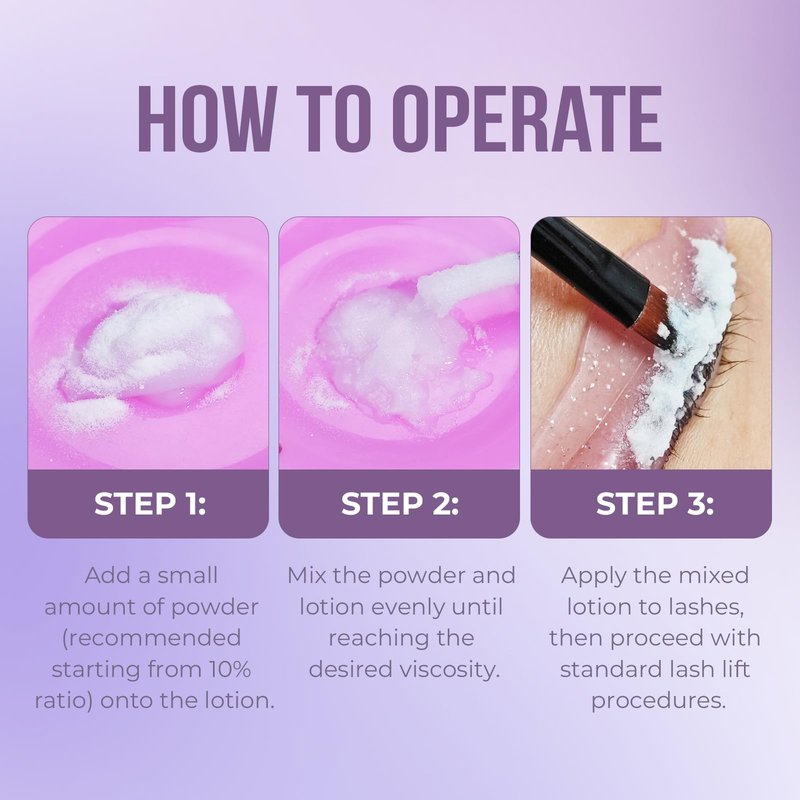 Libeauty Lash Lift Powder Korean Glueless Super Mix Perm Solution Blending Agent Quick Lash Setting Achieve Glue-Free for Pro Salon Eyelash Technician