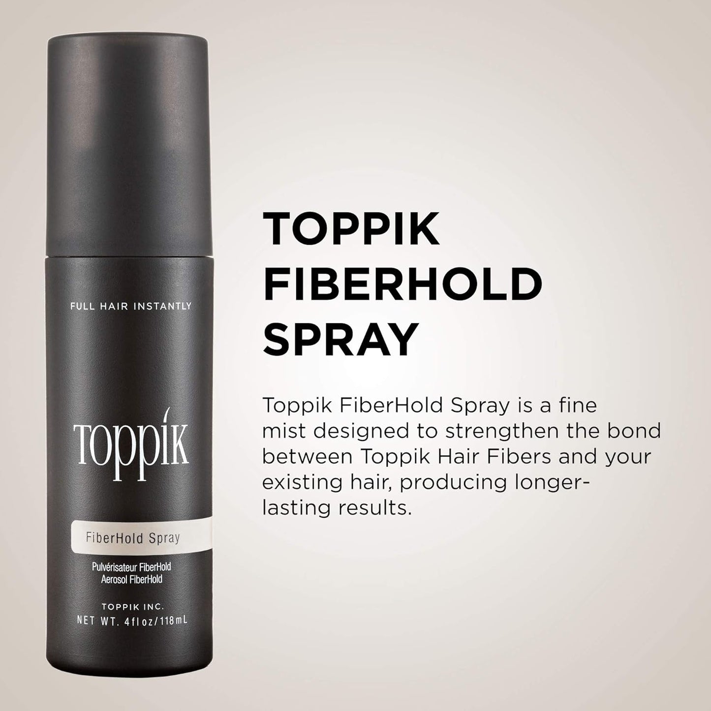 Toppik FiberHold Spray - Unscented Hair Thickening Spray | 4 Fl Oz for Strong Hold