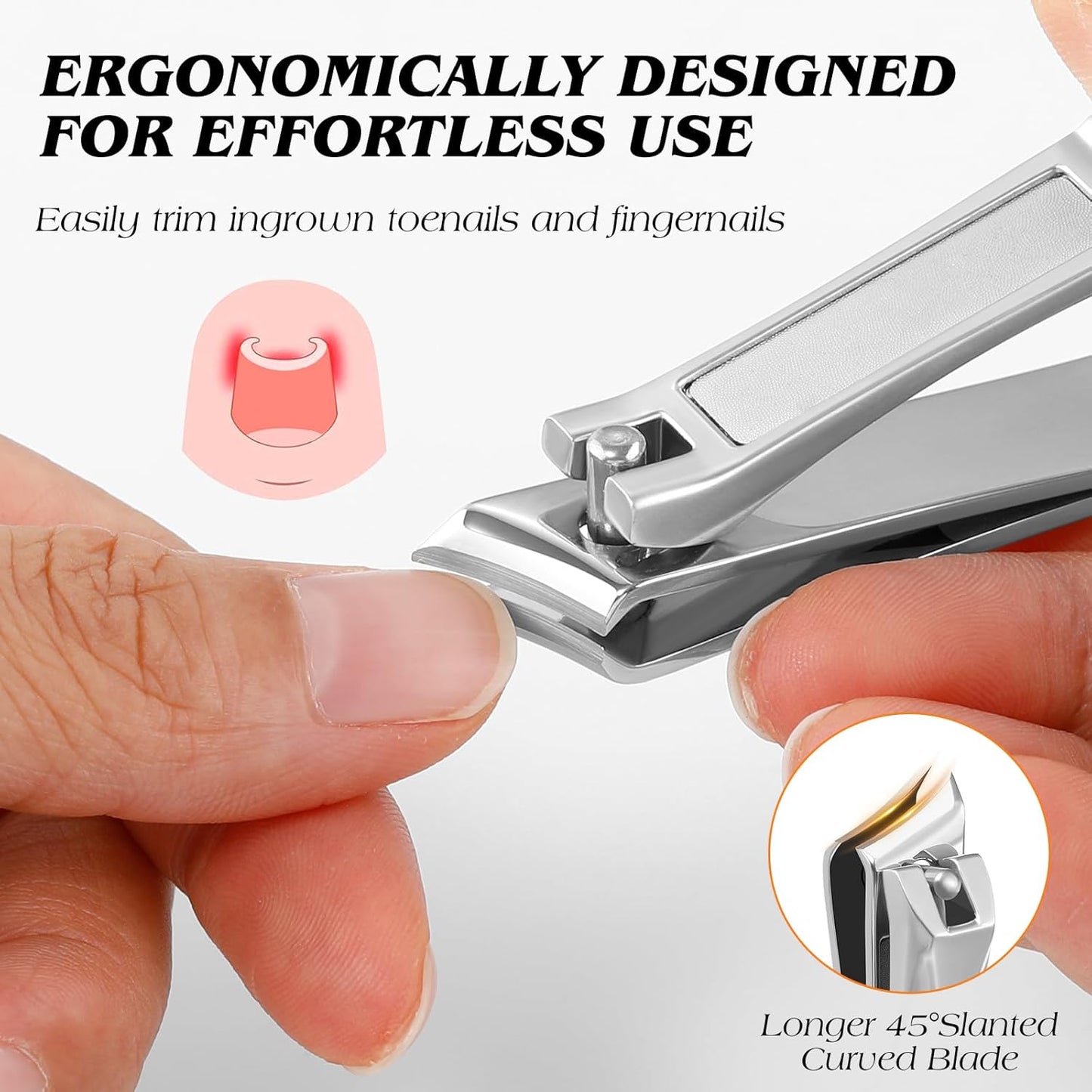 Toenail Clippers for Seniors - Professional Long Handled Ingrown Nail Cutter | Ultra-Sharp Wide Jaw Design