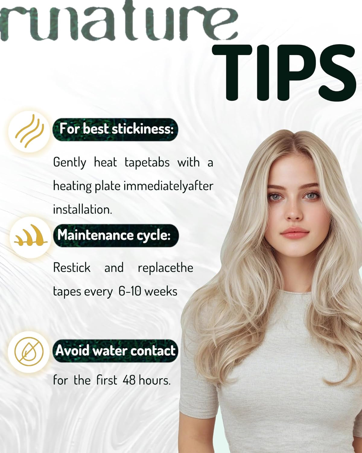 Blonde Tape-In Hair Extensions - 16 Inch Human Hair, Ash Brown & Platinum Blonde | 50g, 20pcs, Style Daily #8P60