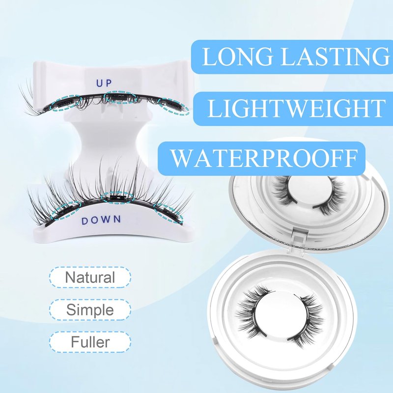 Hunnyfit Magnetic Eyelashes with Applicator,No Glue Needed Soft La shes Kit,Reusable Magnet Eyelashes Natural Look(Natural)