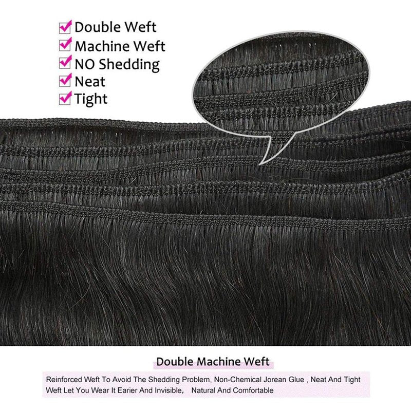 12A Brazilian Virgin Human Hair Bundles - Natural Color, 100% Unprocessed | 12 Inch, Straight, 4 Pack