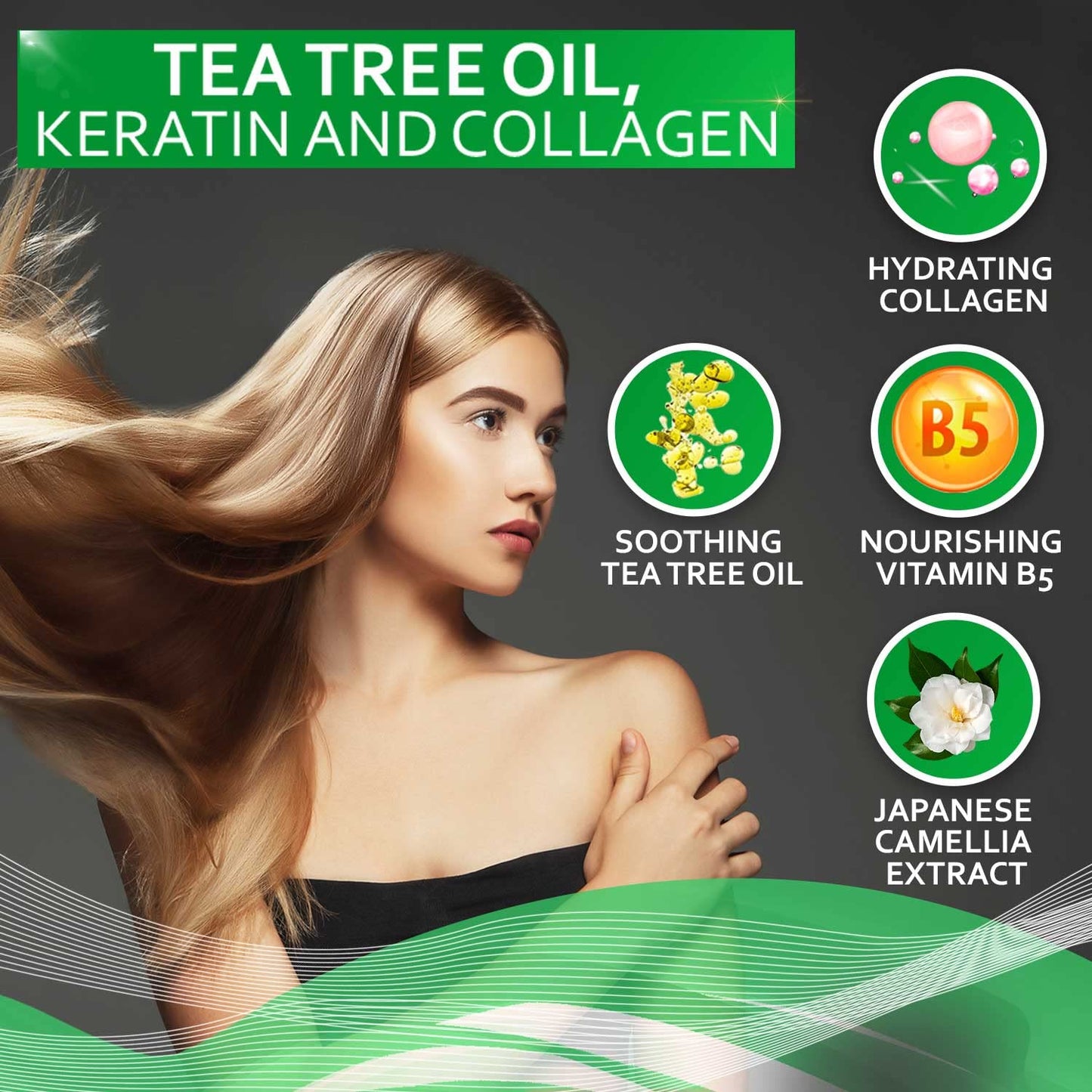 Tea Tree Oil Shampoo & Conditioner Set - Nourishing Hair Care | 16 Fl Oz