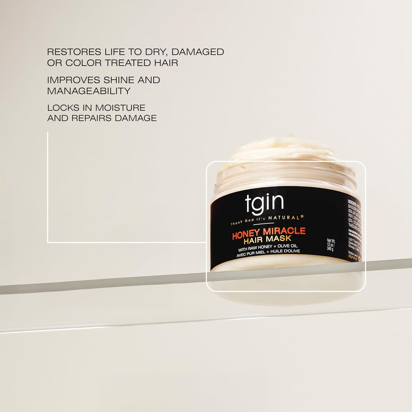 TGIN Honey Miracle Hair Mask Duo - Deep Conditioning for Natural Curly Hair | 12 oz (Pack of 2)