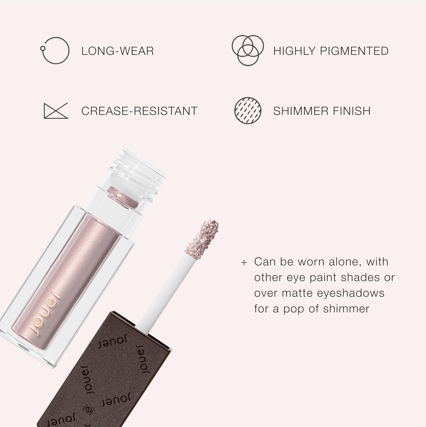 Jouer Paris Lights Eye Paints - Metallic Liquid Eyeshadow - Long Lasting & Crease-Proof Shimmer Cream Eyeshadow - Smooth Chrome Finish, Lamour