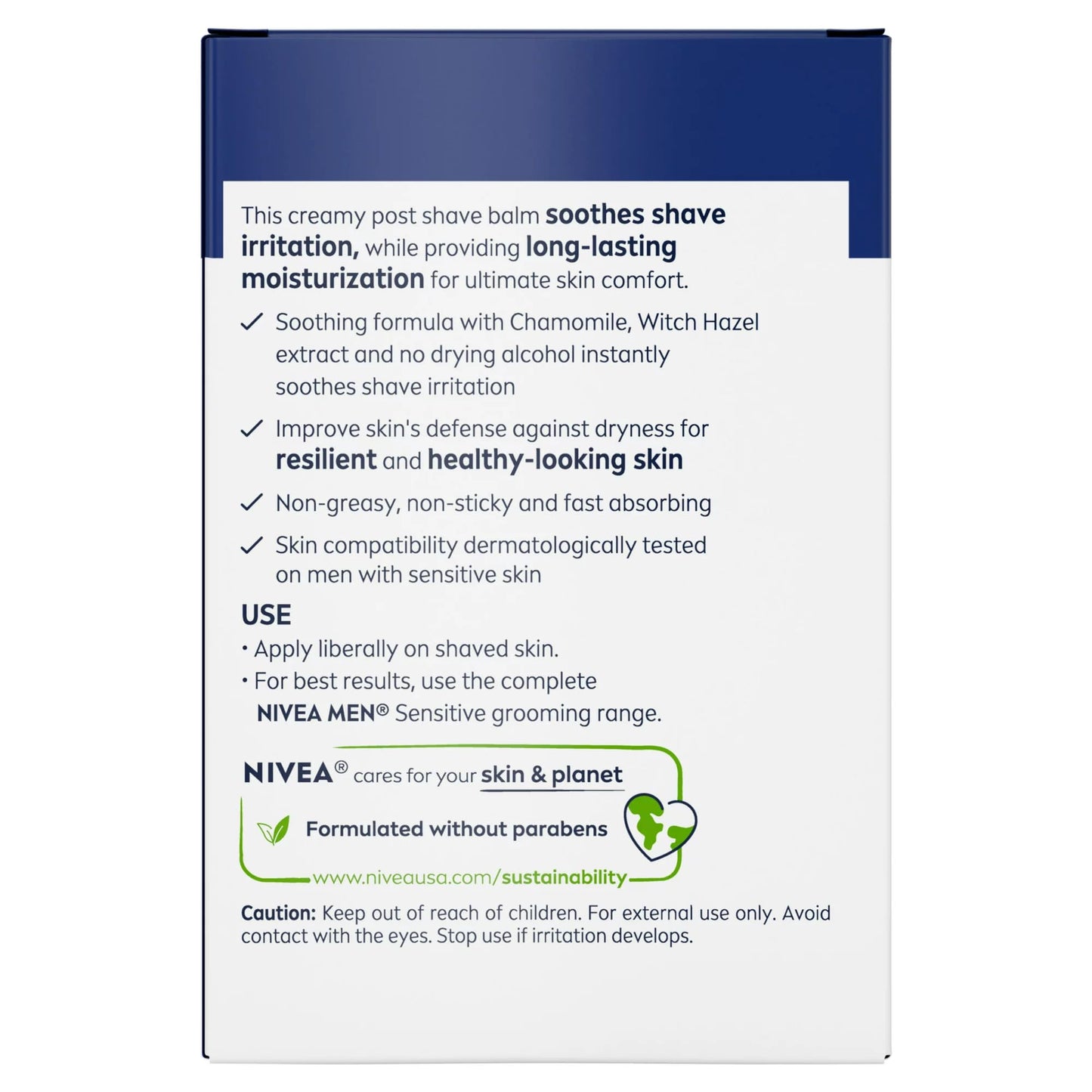 NIVEA FOR MEN Sensitive Post Shave Balm 3.30 oz (Pack of 2)