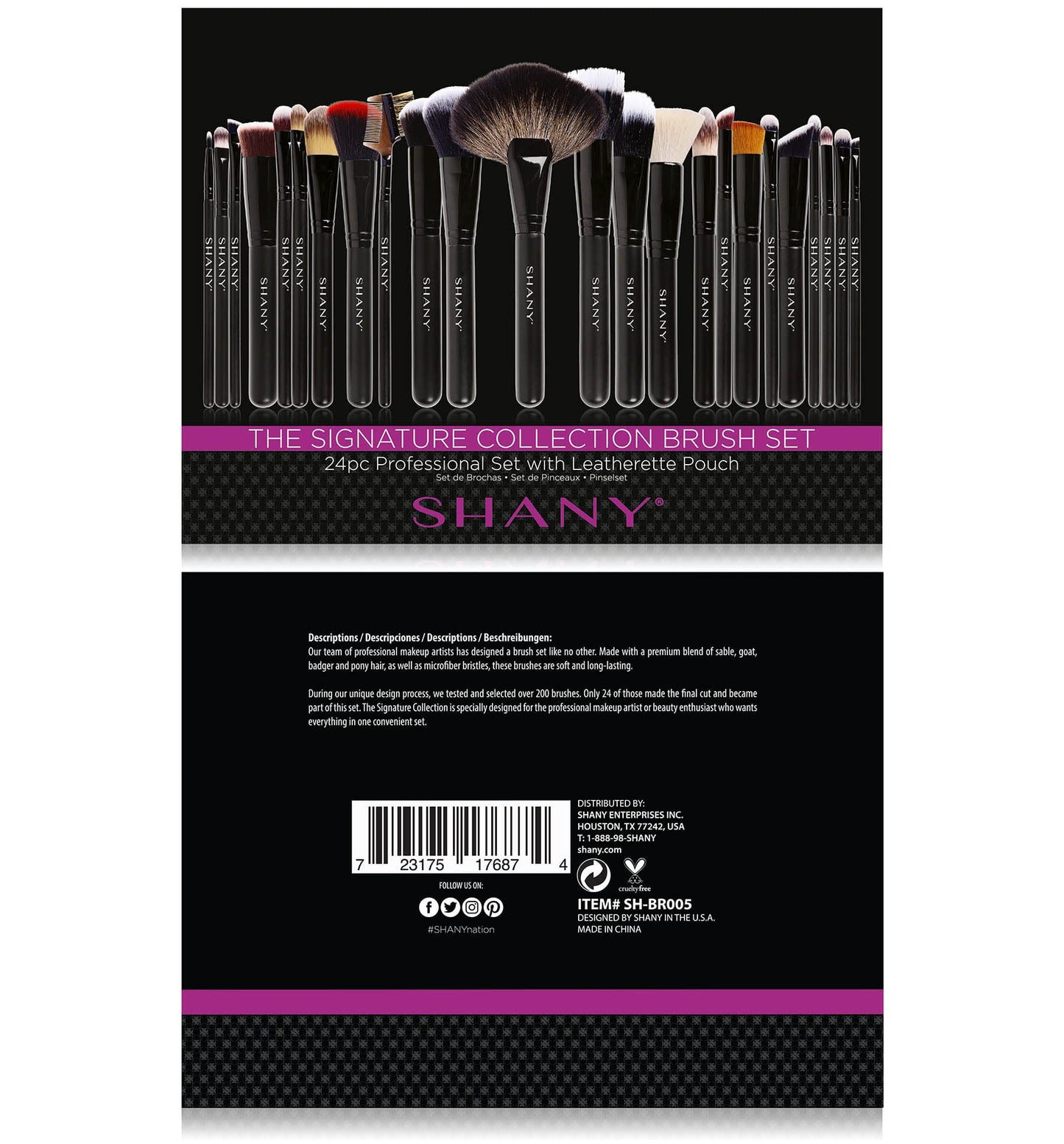 SHANY Makeup Brushes The Masterpiece Pro Signature Makeup Brush Set - Foundation Powder Concealers Eye Shadow brushes, Synthetic Bristle with Wooden handles, Premium Gift Packaging - 24pcs