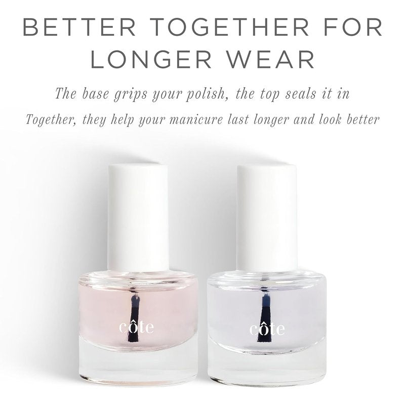 Nail Strengthener Base Coat & Quick Dry Top Coat Bundle | Fast-Drying, Chip-Resistant, Vegan, 0.27 fl oz Each