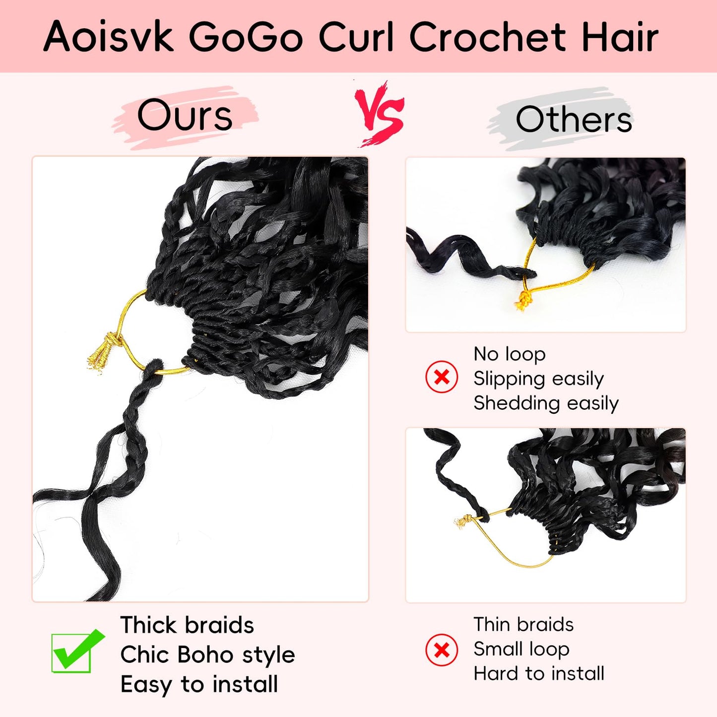 Aoisvk Pre looped GoGo Curl Crochet Hair 12 Inch 8pcs Curly Crochet Hair for Women Pre twisted Boho Box Braids with Curly Ends Water Wave Synthetic Hair Extensions Ombre Dark Brown to Brown 1B/4/30