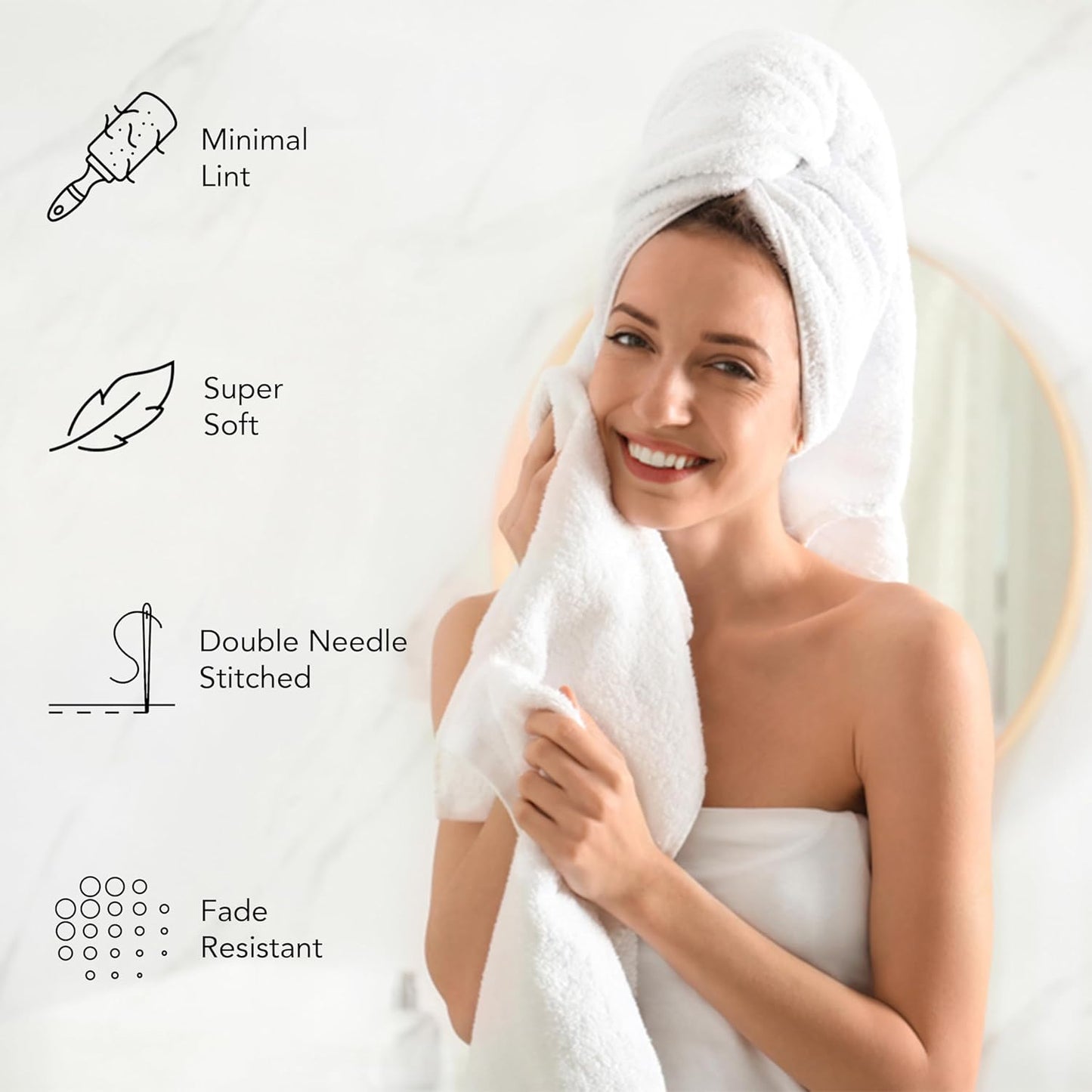 Ultra Soft Wash Cloths Set - 100% Ring Spun Cotton, 500 GSM | Quick Dry & Highly Absorbent, Peach Blush (12 Pack)