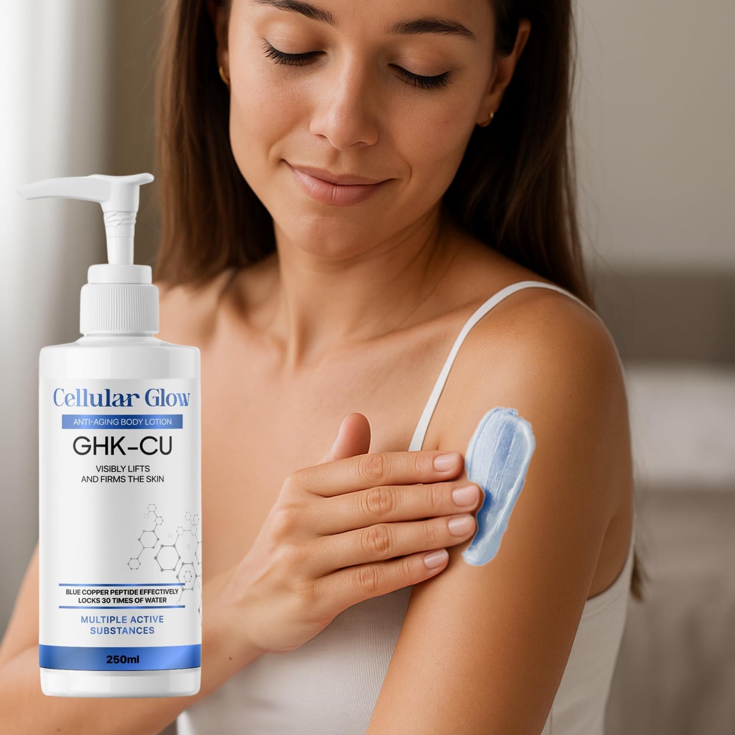 Cellular Glow Copper Peptide & Hyaluronic Acid Body Lotion – 10 fl oz | Anti-Aging, Skin Firming & Intense Hydration for Smooth, Youthful Skin