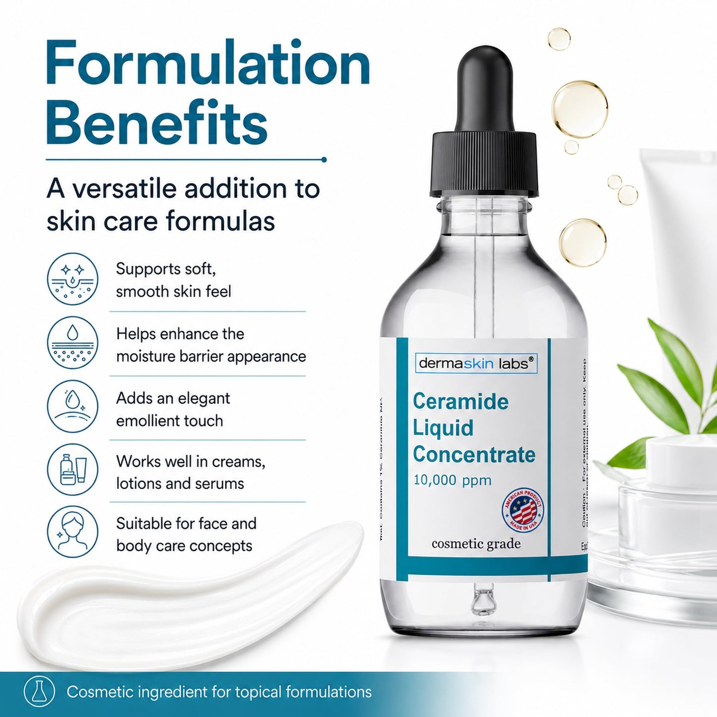 Ceramide Concentrate Liquid Ceramides Serum Complex Add to you Cosmetic Product Make your Own Skin Serum Cream Lotion Hair Mask