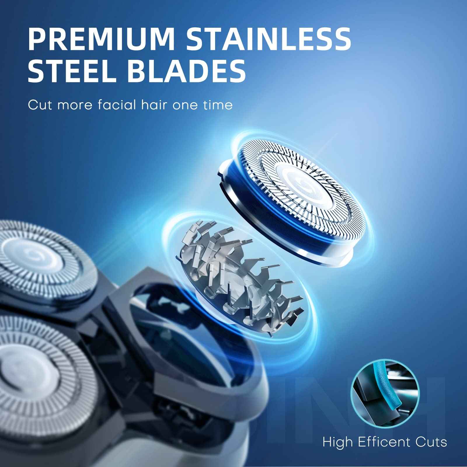 LOBINH Electric Shaver for Men, 100% Washable Rechargeable Waterproof Electric Razor Wet & Dry Shaving with Pop-up Trimmer, 1 Hour Fast Charging, 4D Floating Head, LCD Power Indicator