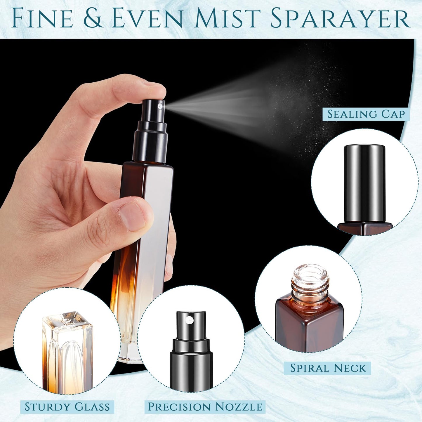 Domensi 20 Pcs 10/15/20/30 ml Perfume Travel Refillable Glass Bottles Spray Bottle Perfume Atomizer for Cologne Dispenser Leak-proof Fragrance Bottles Atomizer Pump Kit (10 ml,Amber Color)