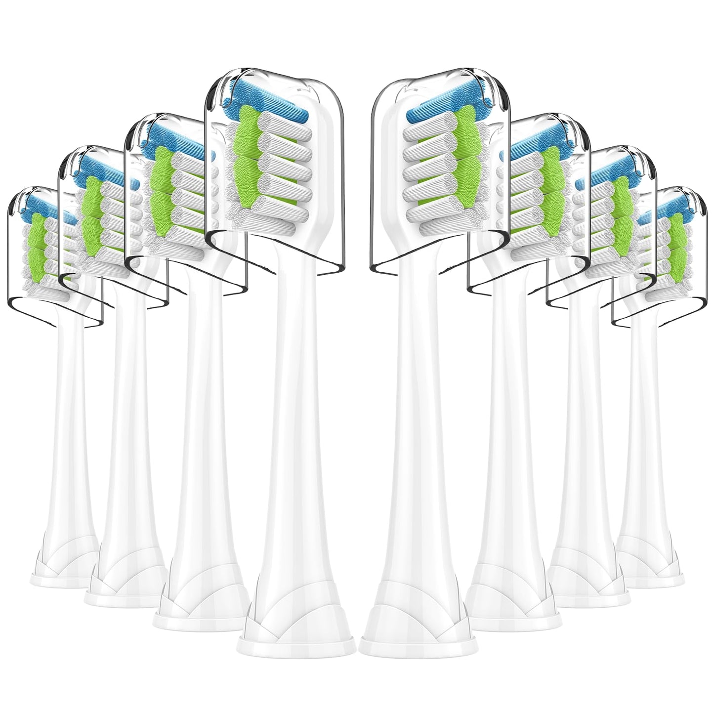 Replacement Brush Heads Compatible with Philips SoniCare Electric Toothbrushes, Dupont Bristles for Effective Cleaning, Click-on System, 8 Pack, White