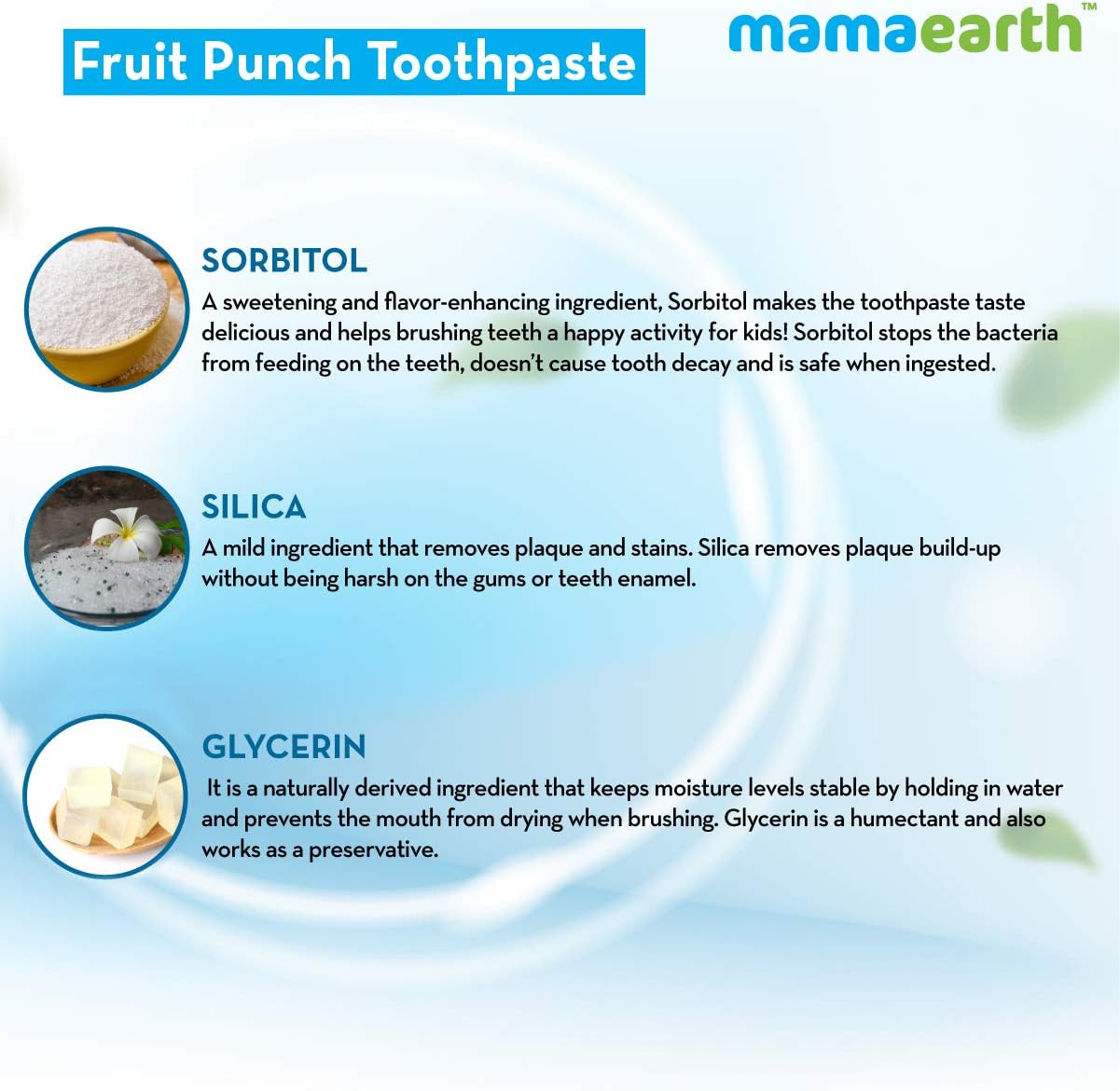 Natural Mixed Fruit Baby Toothpaste - Fluoride Free, Gently Cleans Teeth & Gums | Safe for Ages 1-4 | 1.76 Oz