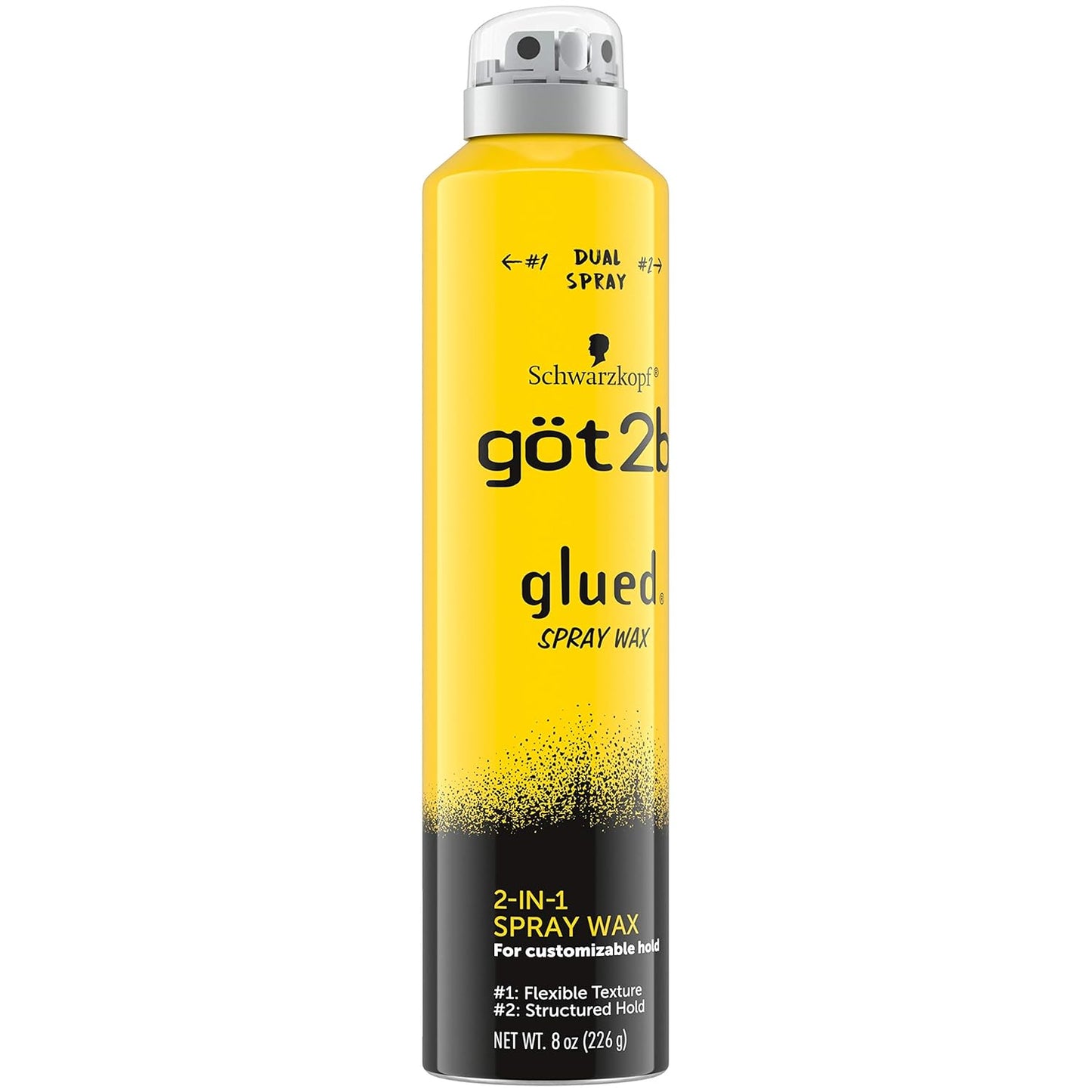 Got2b Glued Spray Wax with 2-in-1 Dual Spray Nozzle, 8 oz