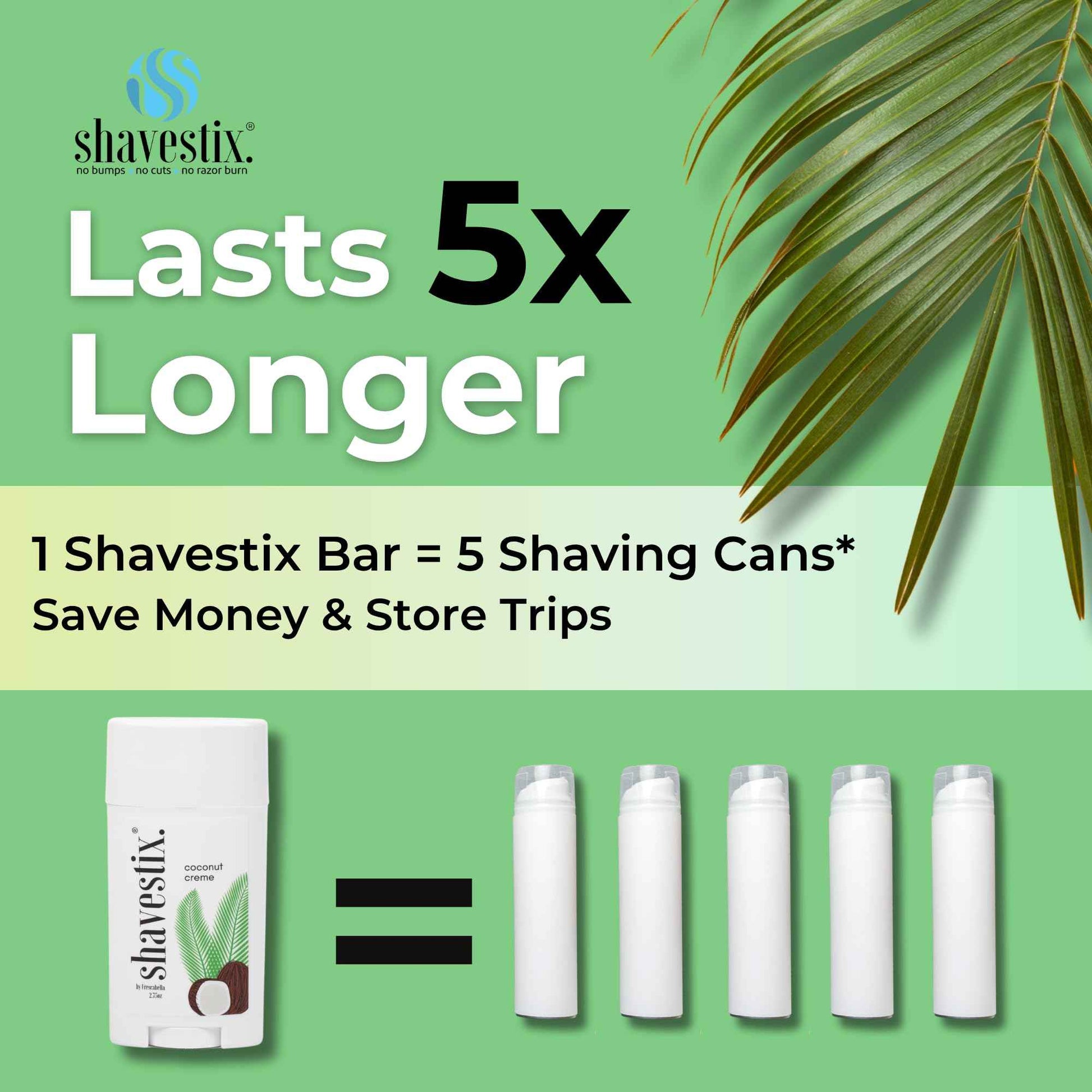 Shavestix Shaving Cream Stick 2.75 Oz - Stocking Stuffers Travel Size Toiletries for Women | 5x Lasting Coconut Milk Shave Stick Roll on for All Skins | Razor Friendly Unisex Hair Removal Cream Bar