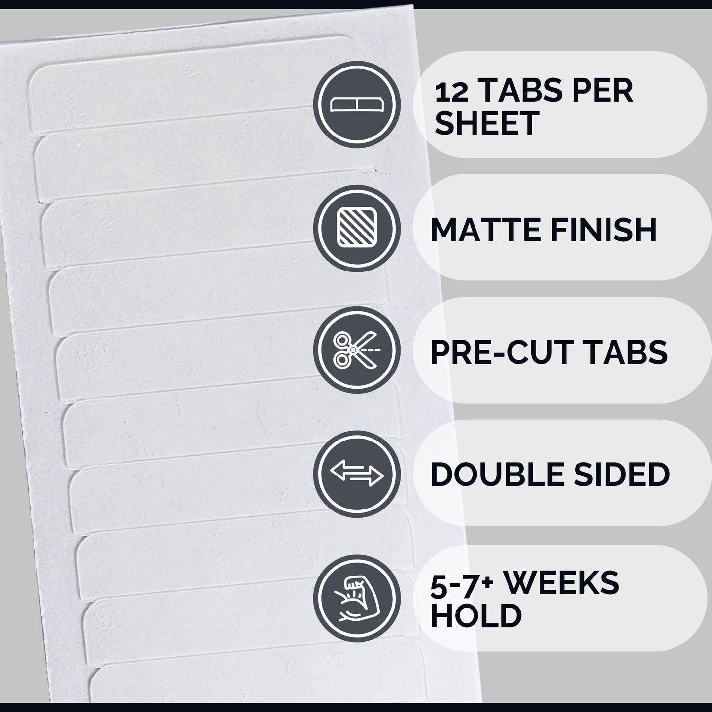 Single Sided Pro Hold Replacement Tape for Hair Extensions - 5-7+ weeks of wear - Strong Hold and Residue Free One Sided Tape for Extensions - 144 tabs - Made in USA