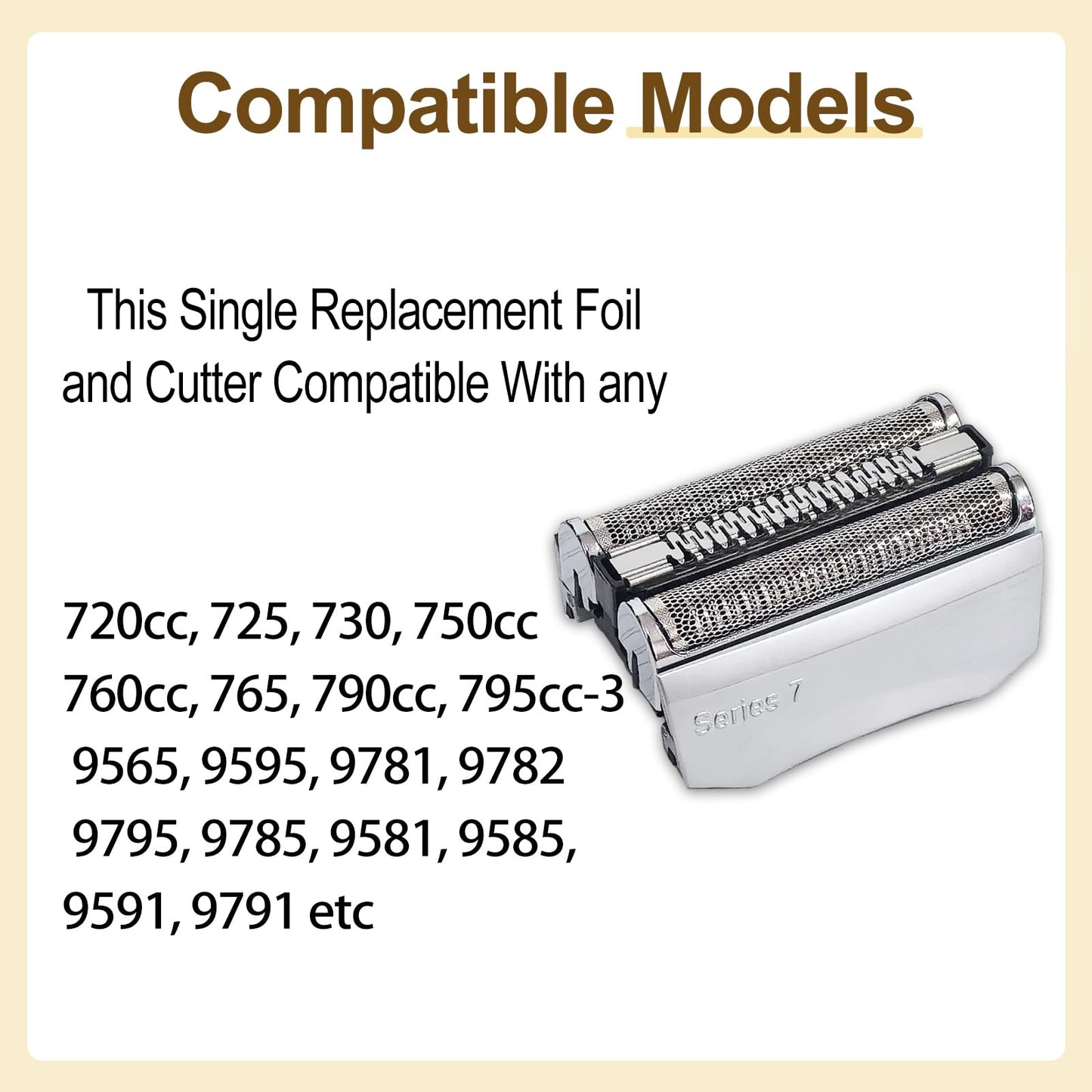 7-Series 70S Replacement Head Compatible with Braun 795, 790cc, 7899cc, 720cc, 720s-4, 750, 760, 7383, 9565, 9585 Electric Shavers,Quick to Clean,Compatible with 7-Series Electric Razor