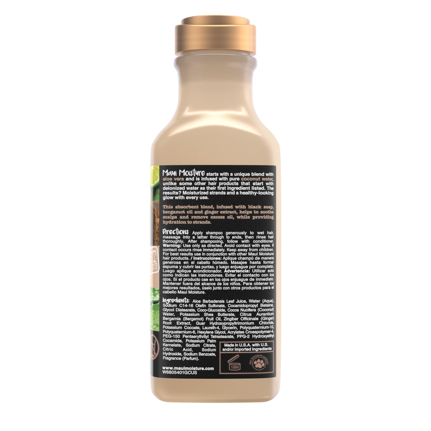 Maui Clarify & Soothe + Black Soap Shampoo, Hydrating, 13 fl oz