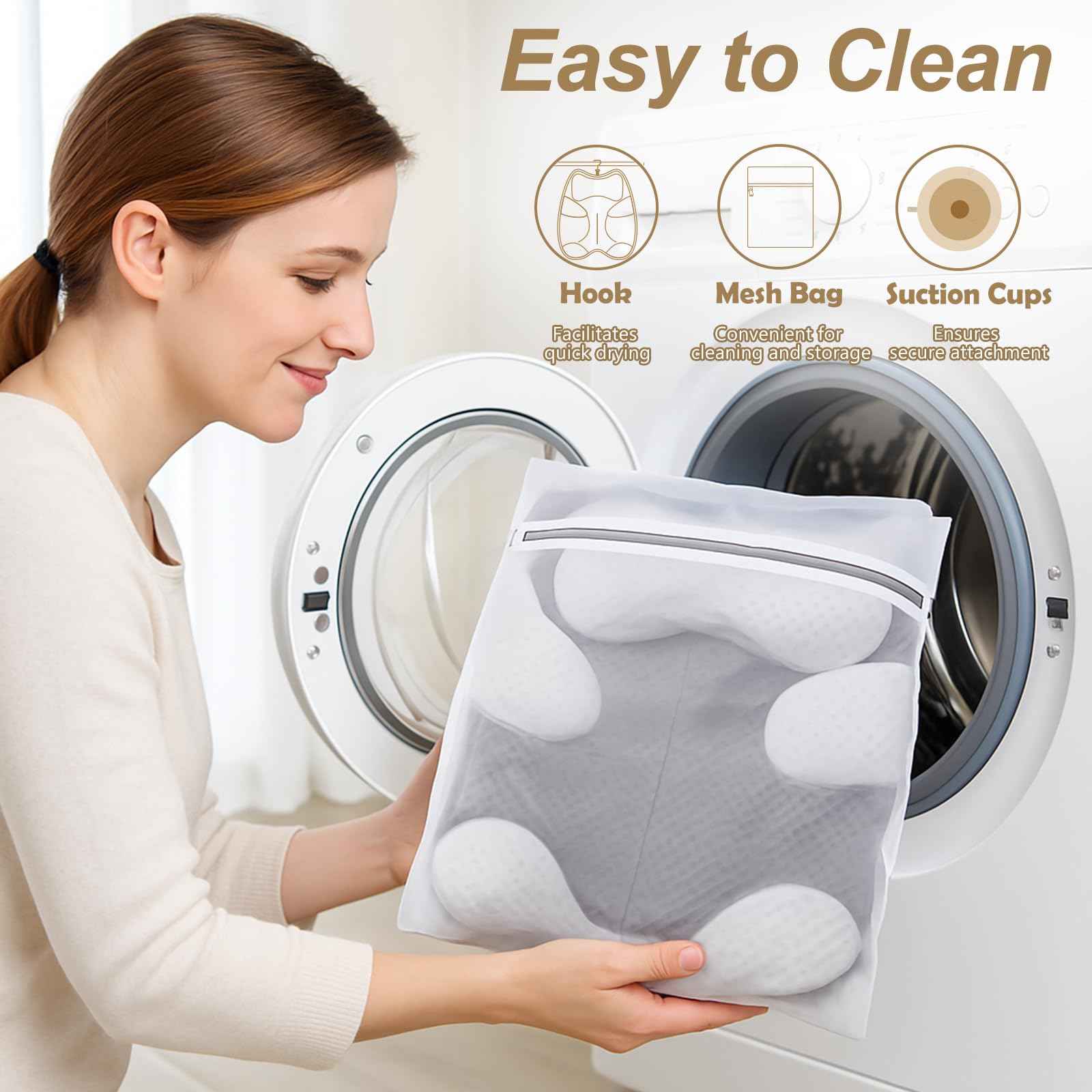 ZYIDBNG Bath Pillow for Tub Ergonomic Cat Shape and Bear Shape Design Bath Pillow for Head and Neck Support SPA Gift Bathtub Pillow 4D Air-Mesh with Suction Cups Washable Gray(1 Pack)